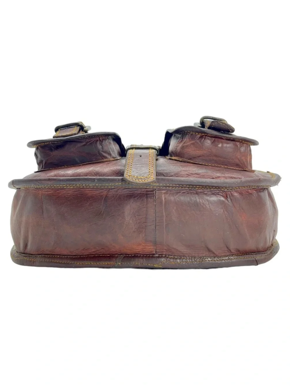 Vintage 70's Leather Shoulder Crossbody Travel Bag